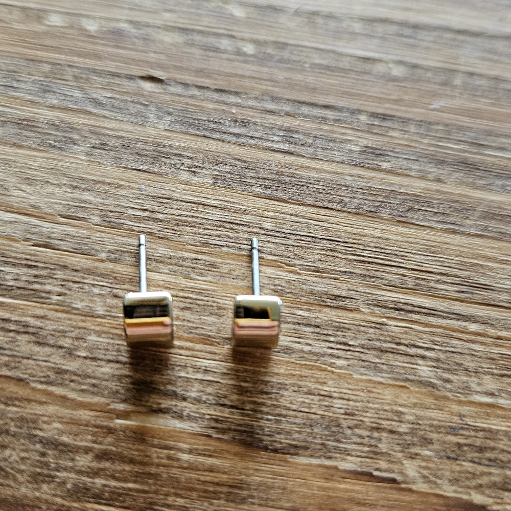 Elegant Gold Tone Stud Earrings